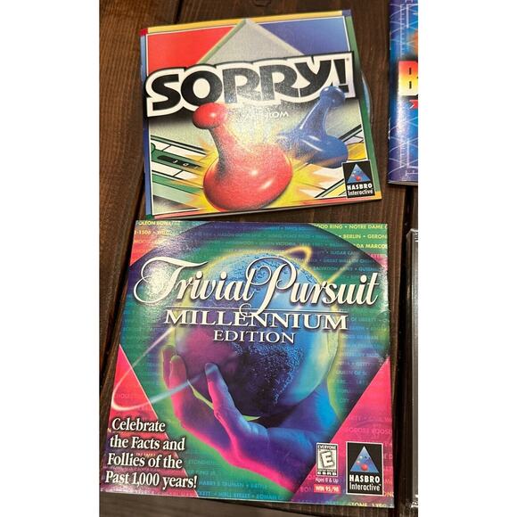 Lot of 4 PC CD-ROM Games Trivial Pursuit, Smart Games 2, Sorry, Battleship - Picture 2 of 5